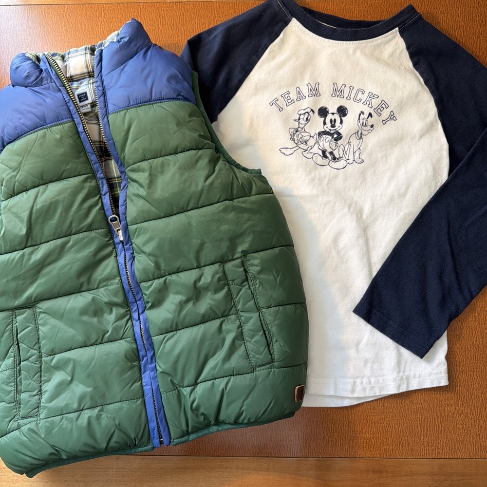 Janie And Jack Boys Puffer Vest And Team Mickey JJ Baseball‎ Tee Size 5